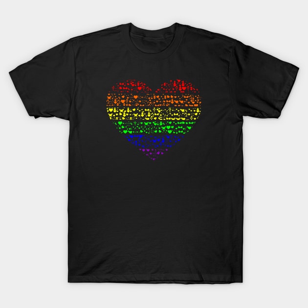Rainbow Gay Pride Heart of Hearts T-Shirt by Muzehack